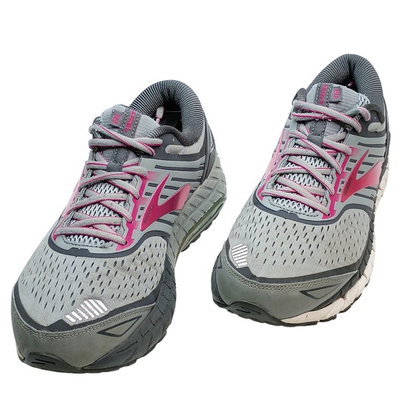 Brooks Shoes - Brooks Ariel 18 Womens Running Shoes Grey Pink 1202711D091 Wide D Size 10